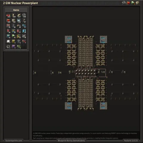 Image of the Damien 2 GW nuclear plant blueprint