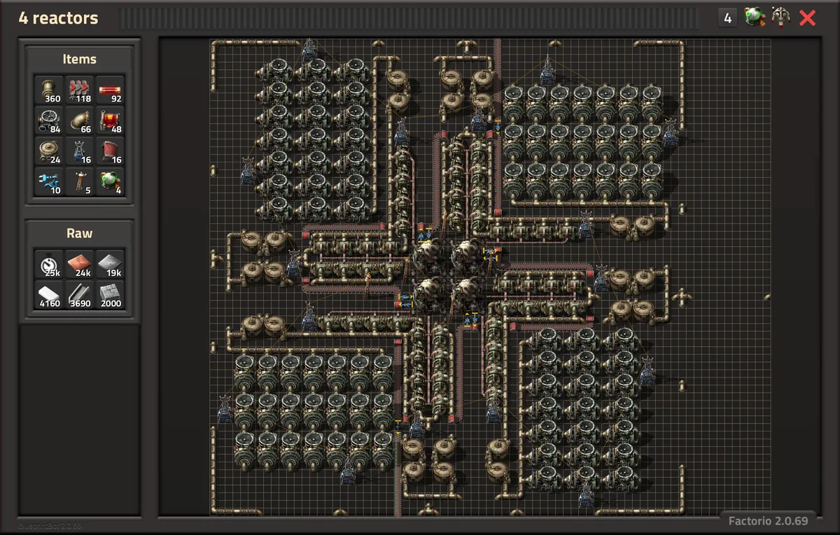 Image of the qeewwu 4 Reactors without Drones nuclear plant blueprint