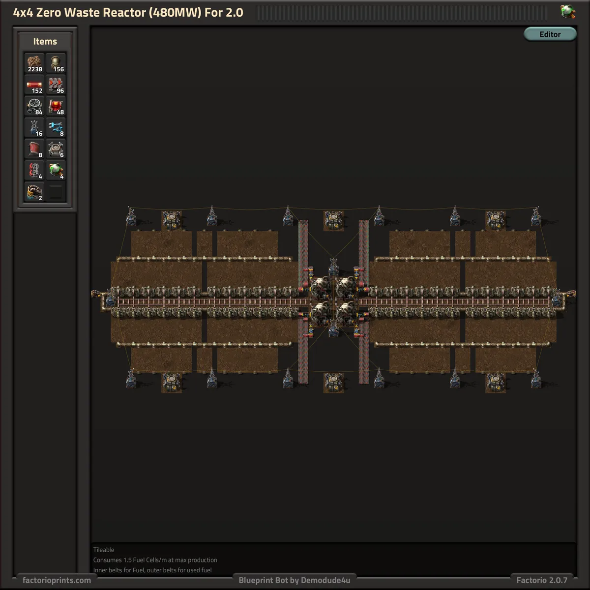 Image of the EndlessTired 4x4 Zero Waste nuclear plant blueprint